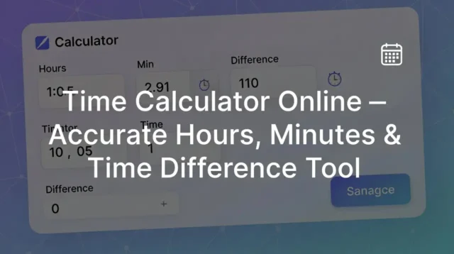 Time Calculator Online Accurate Hours, Minutes & Time Difference Tool