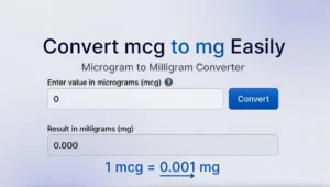 Convert mcg to mg Easily Microgram to Milligram Converter