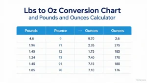 lbs to oz Conversion Chart and Pounds and Ounces Calculator